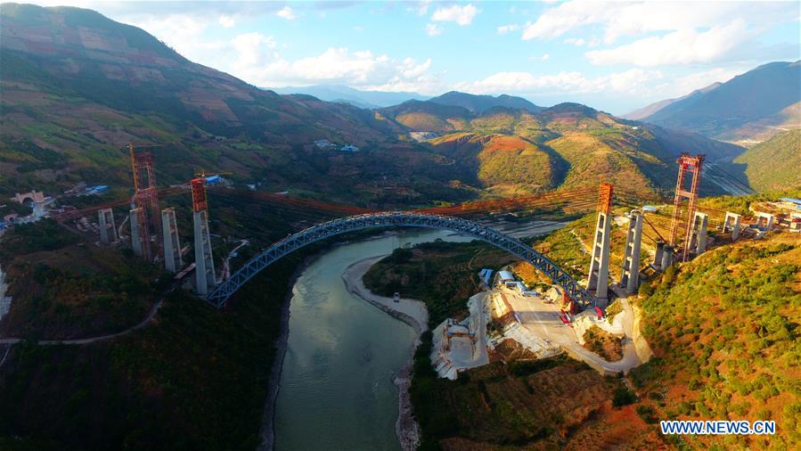 CHINA-YUNNAN-NUJIANG RIVER-RAILWAY ARCH BRIDGE(CN)