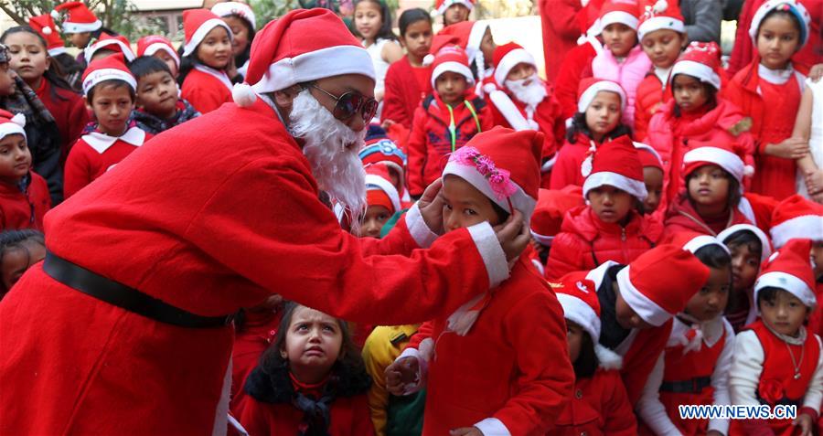 NEPAL-KATHMANDU-CHRISTMAS-CELEBRATION