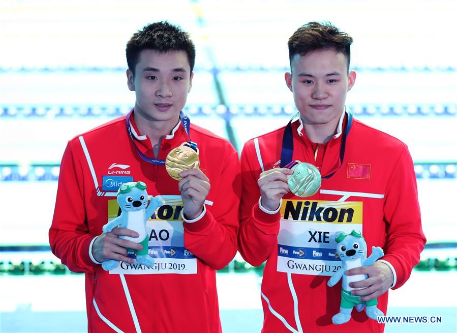 (SP)SOUTH KOREA-GWANGJU-FINA WORLD CHAMPIONSHIPS-DIVING-MEN'S 3M SPRINGBOARD SYNCHRONISED