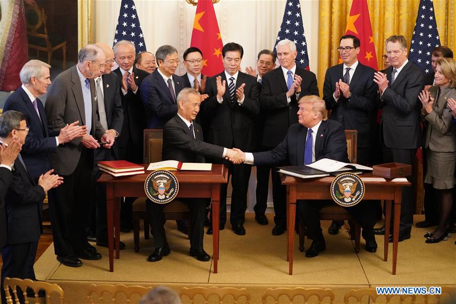 U.S.-WASHINGTON D.C.-CHINA-U.S. PHASE-ONE TRADE DEAL-SIGNING