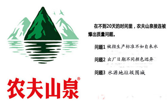 農(nóng)夫山泉頻曝"質(zhì)量門" 面對質(zhì)疑官方"死鴨子嘴硬"