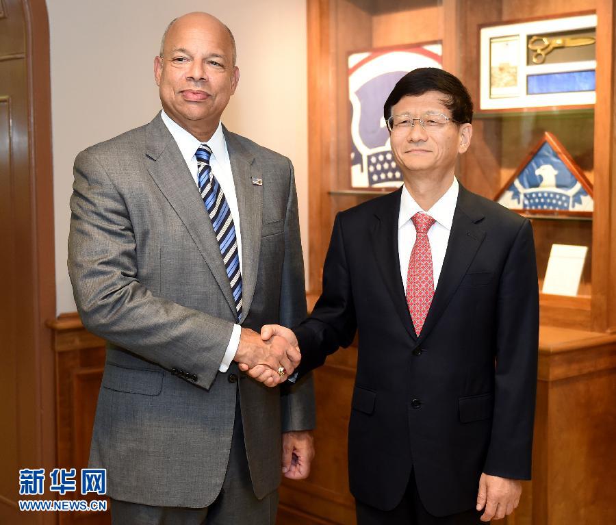 （XHDW）孟建柱與美國國土安全部部長(zhǎng)約翰遜舉行會(huì)談