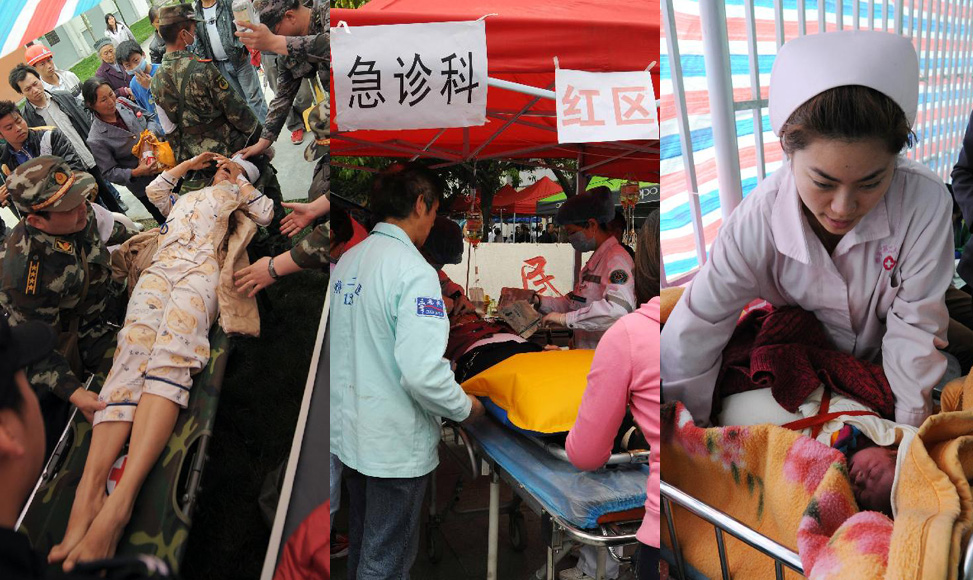 爭分奪秒搶救震區傷員